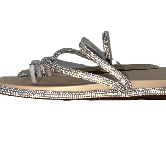 New In Box Size 9.5 MIX No. 6 Milinda Strappy Rhinestone Flat Sandal - Picture 6 of 7